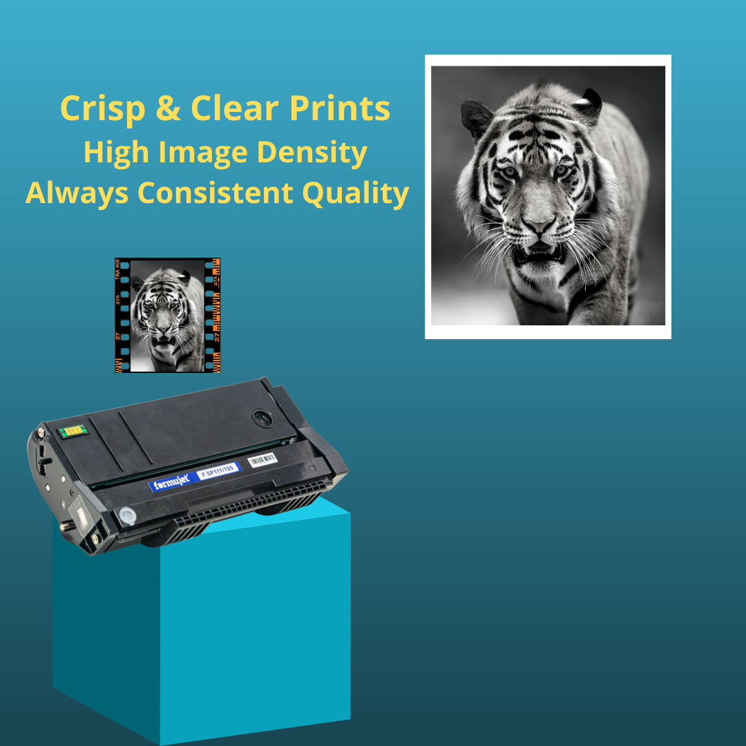 Formujet F100 Premium Toner Cartridge - 100% Compatible | Crisp & Clear Black Prints, High Quality, Reliable For Ricoh Sp 100/sp 111