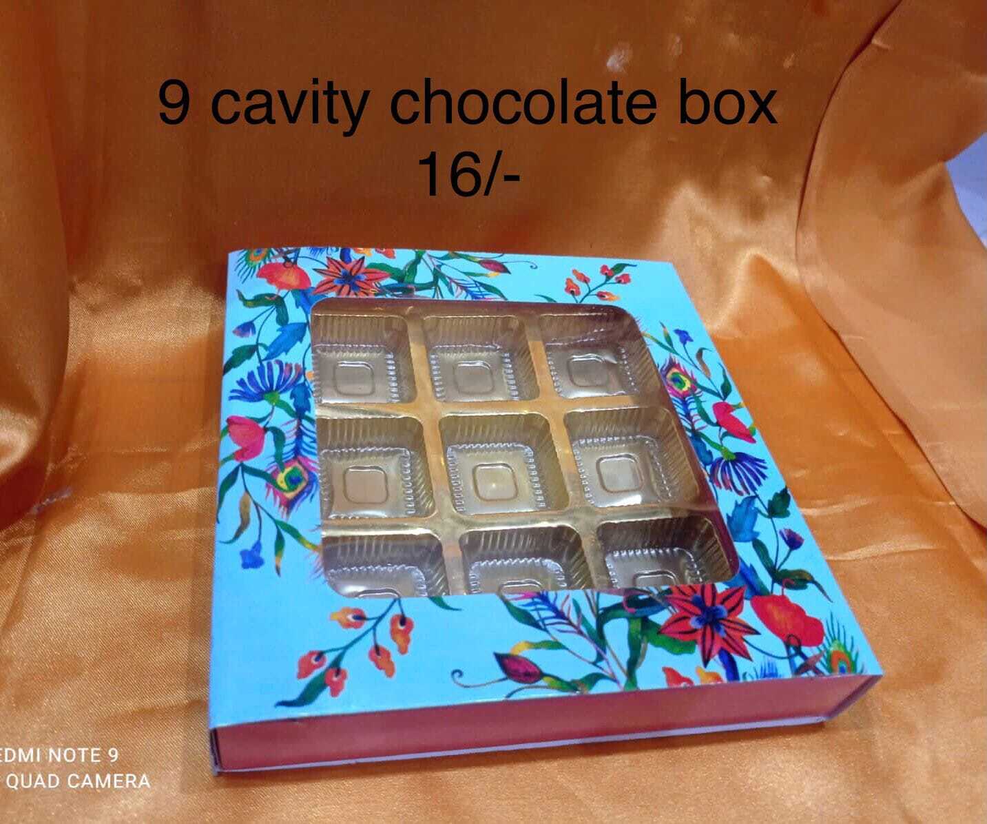 Sr 9 Cavity Folding - Square Paper Tray, Glossy Lamination | Ideal For Food Packaging And Presentation