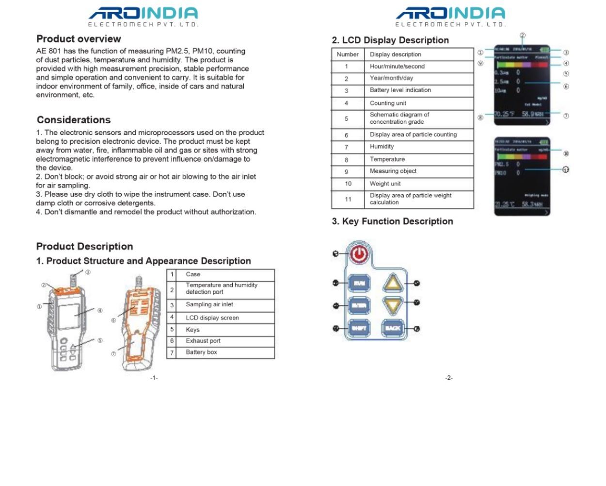 Air Particle Counter Ae 801 - Dimension (L*w*h): 245*85*40 Millimeter (Mm)