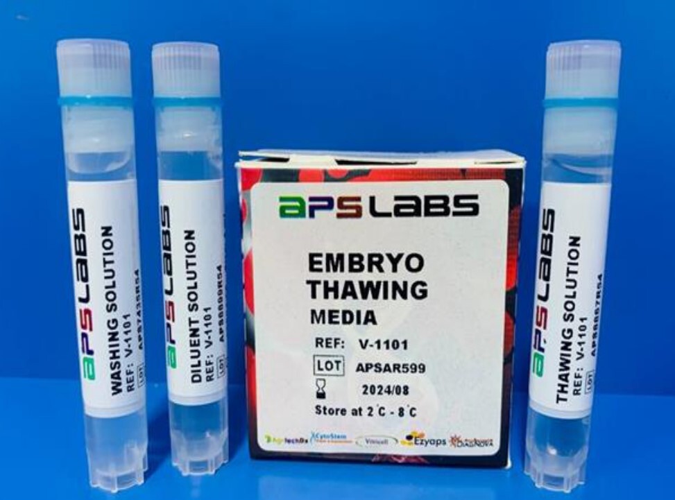 Embryo Thawing Media - Glass Vials, 2 X 4 Ml Thawing Solution, 1 X 4 Ml Diluent Solution, 1 X 4 Ml Washing Solution | Easy To Use, Sterile Solutions, High Viability, Refrigerated Storage