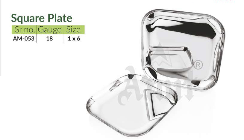 Stainless Steel Dinner Plate - 10x12 Inches | Silver Finish, Ideal For Gifting, Stylish And Durable Design For Elegant Dining Experiences