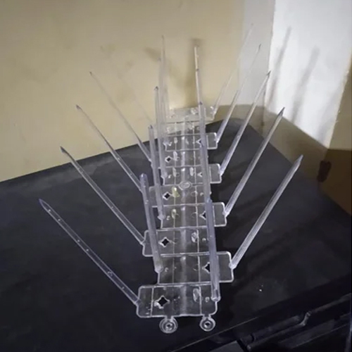Polycarbonate Bird Spikes - Durable Plastic, Adjustable Size Options, Transparent White | Effective Bird Deterrent For Ledges, Beams, And Roofs