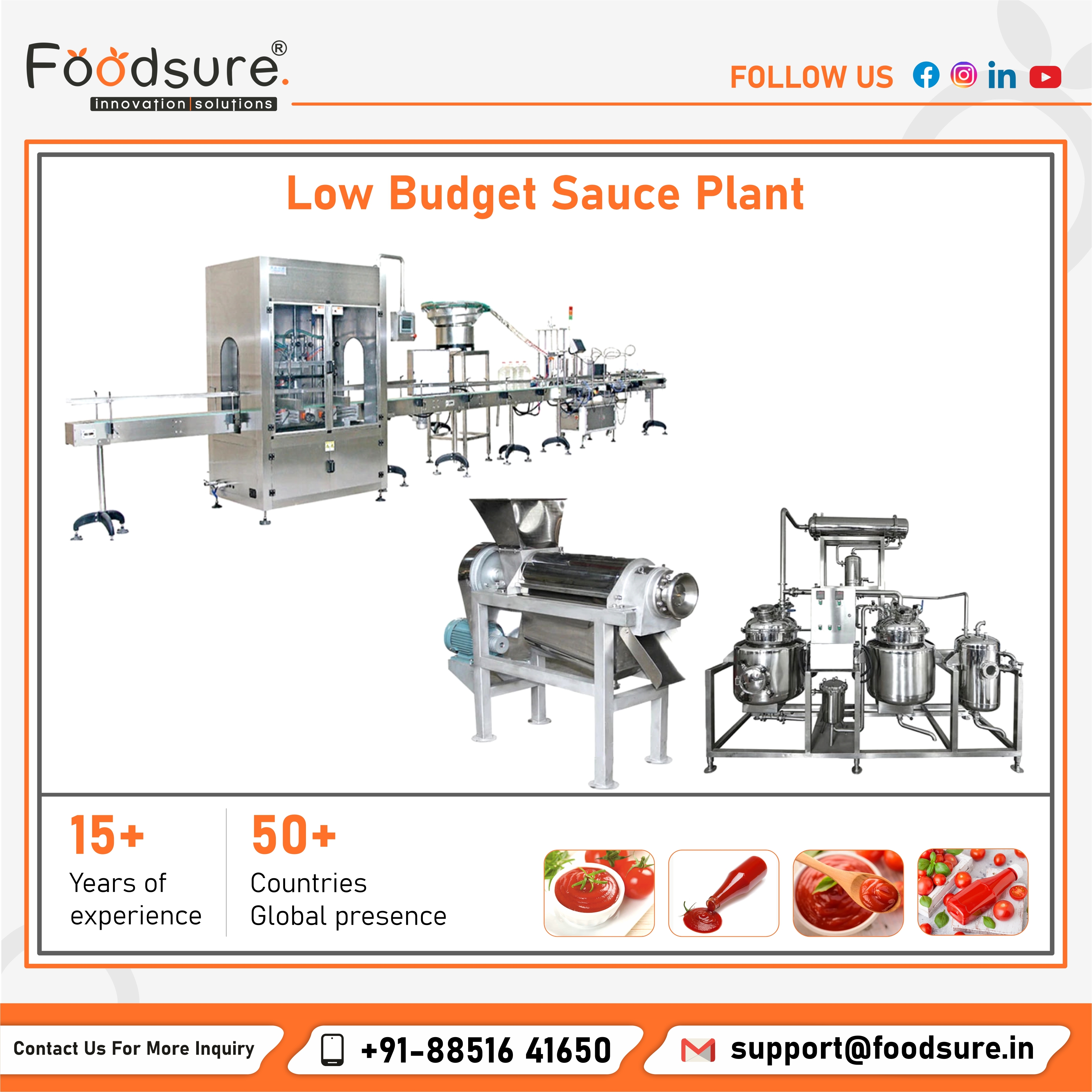Tomato Sauce Processing Plant - Capacity: Upto 3000 Kg/hr