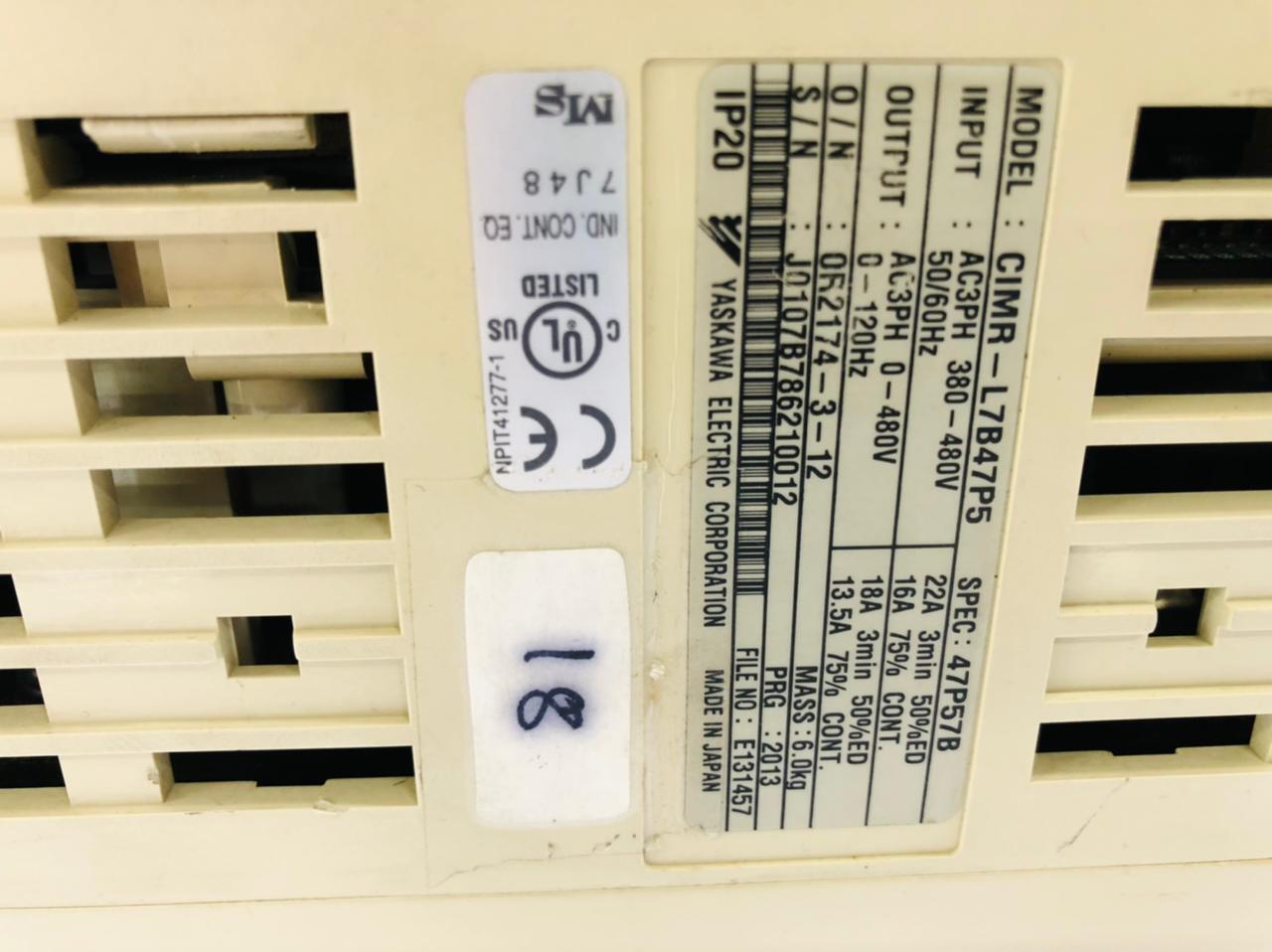 Yaskawa L7 Ac Drive 7.5kw 415v - Application: Industrial