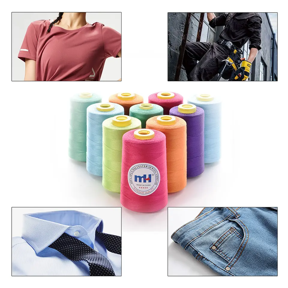 Anti-piling 50s/3 Spun 100% Polyester Sewing Thread 5000yds Machine Thread