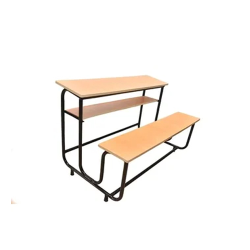 Brown-Black 3 Seater Desk Bench