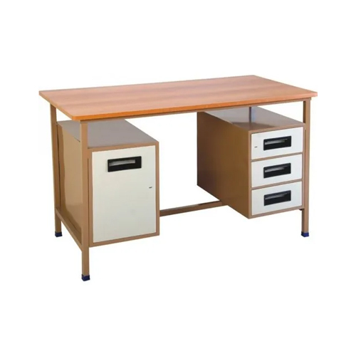 मशीन से निर्मित आयताकार लकड़ी की कार्यालय तालिका