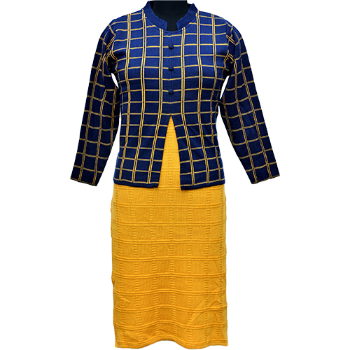Woolen Kurti - Wool Blend, Standard Size | Yellow Solid Color, Casual Style For Women, Ideal For Winter Wear