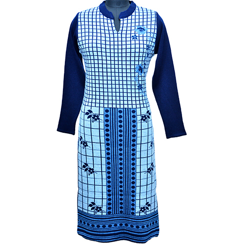 Woolen Kurti - Wool Blend, Standard Size | Yellow Solid Color, Casual Style For Women, Ideal For Winter Wear