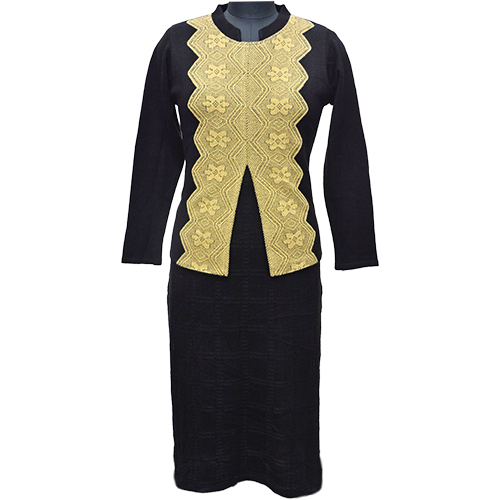 Woolen Kurti - Wool Blend, Standard Size | Yellow Solid Color, Casual Style For Women, Ideal For Winter Wear