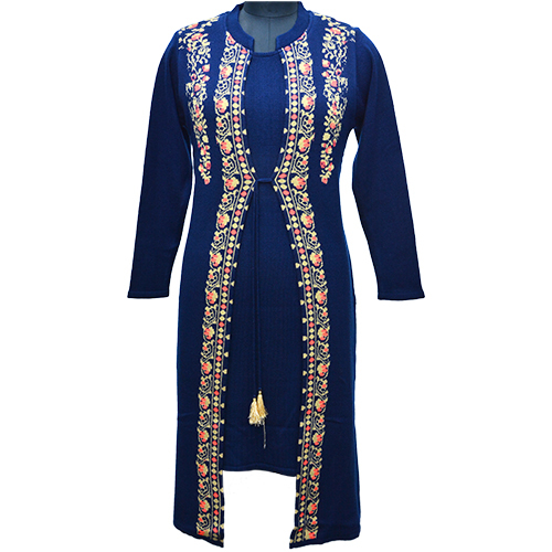 Woolen Kurti - Wool Blend, Standard Size | Yellow Solid Color, Casual Style For Women, Ideal For Winter Wear