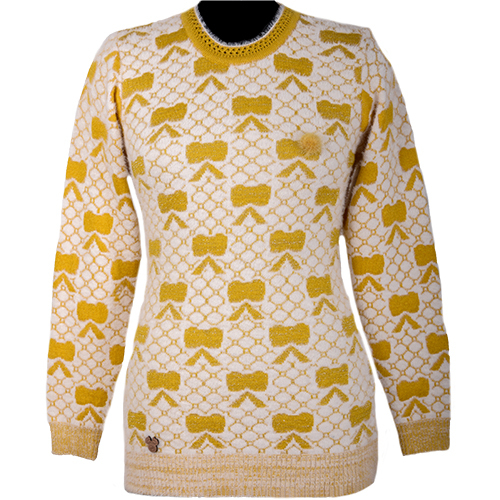Women Pullover - Wool & Other Materials, Free Size, Green Color, Knitted Pattern, Long Sleeve, Casual Style For Winter Wear