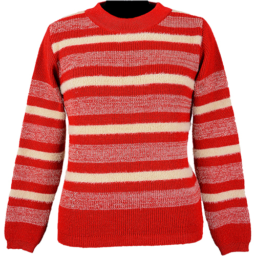 Women Pullover - Wool & Other Materials, Free Size, Green Color, Knitted Pattern, Long Sleeve, Casual Style For Winter Wear