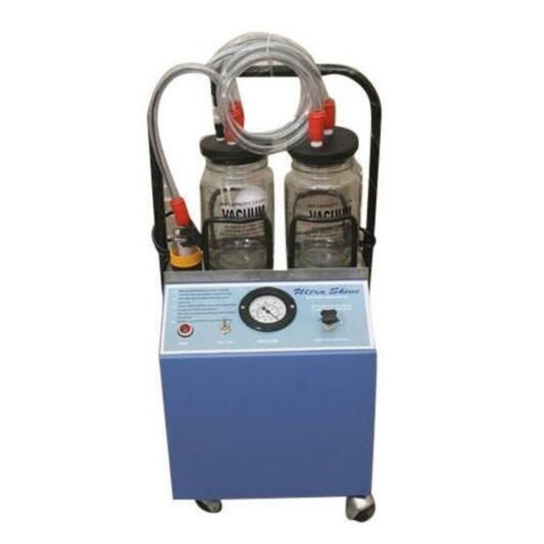 High Power Suction Machine - Stainless Steel, Blue Color, Medical Use | High-efficiency Vacuum Pump For Safe Fluid Removal