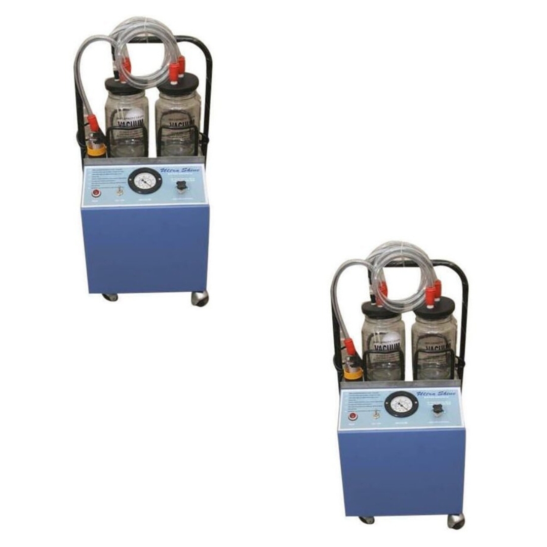 High Power Suction Machine - Stainless Steel, Blue Color, Medical Use | High-efficiency Vacuum Pump For Safe Fluid Removal