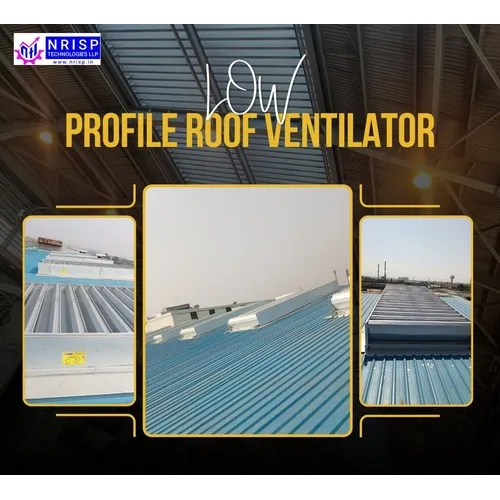 Low Profile Gravent Roof Ventilator - Aluminum, 2500mm Width x 600mm Height | Customizable Size & Color, Efficient Ventilation for Industrial Settings