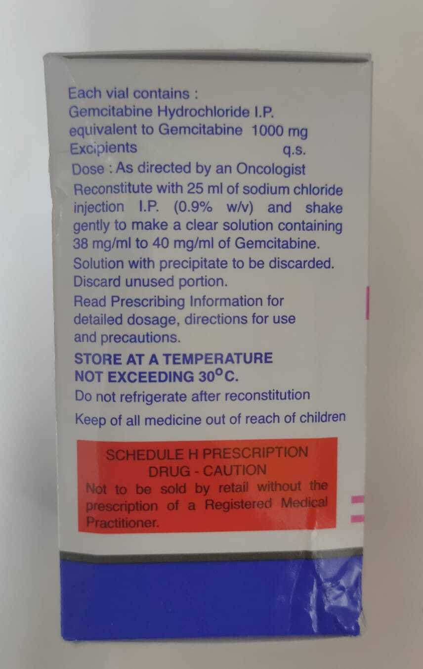 Gemitrate - 1000mg Injection | Effective Treatment For Non-small Cell Lung Cancer, Breast, Pancreatic, Urinary Bladder, And Ovarian Cancer, 3-year Shelf Life