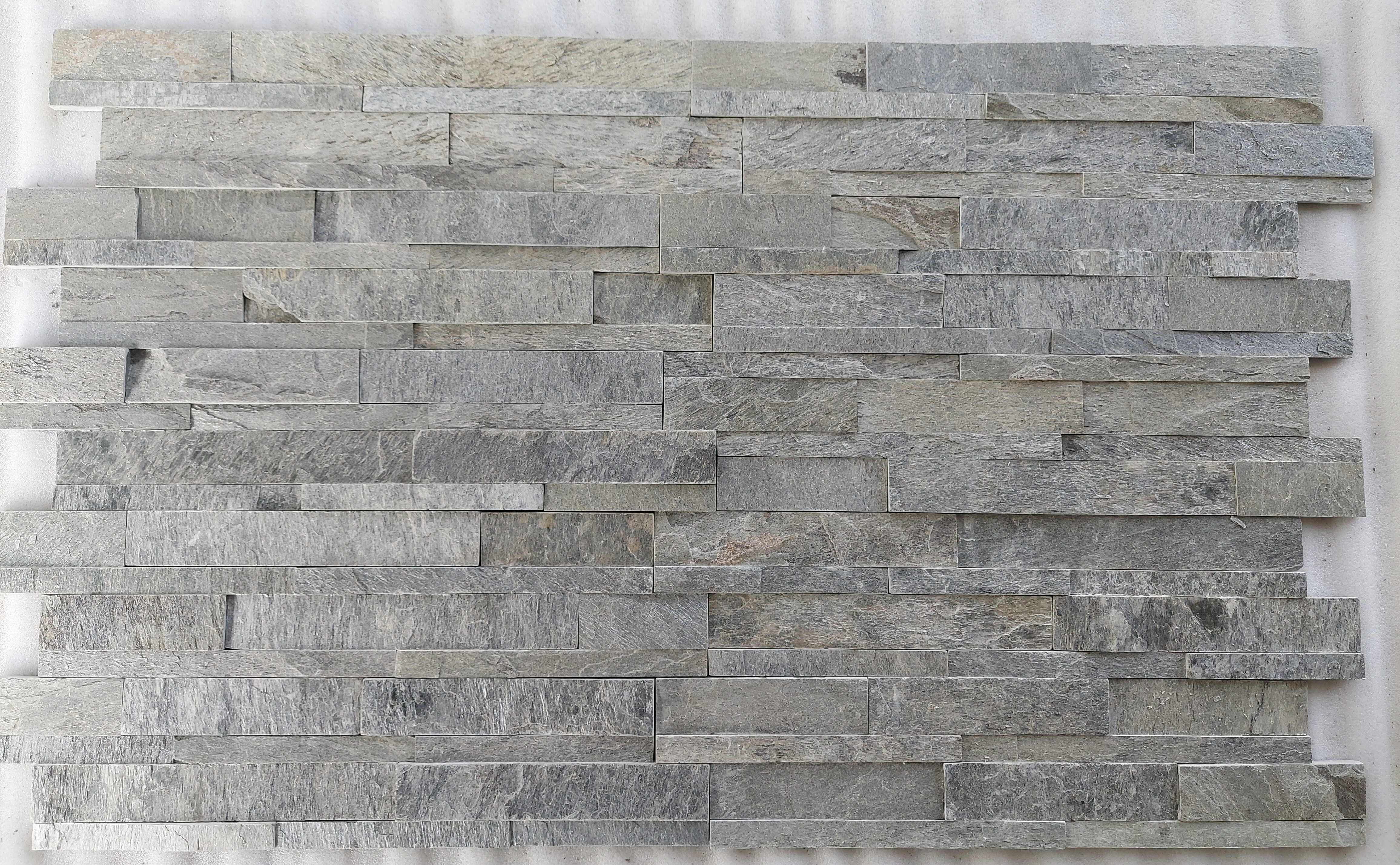 Silver Shine Slate Stone Wall Cladding Ledger Panels - Size: 15 X 60 Cm
