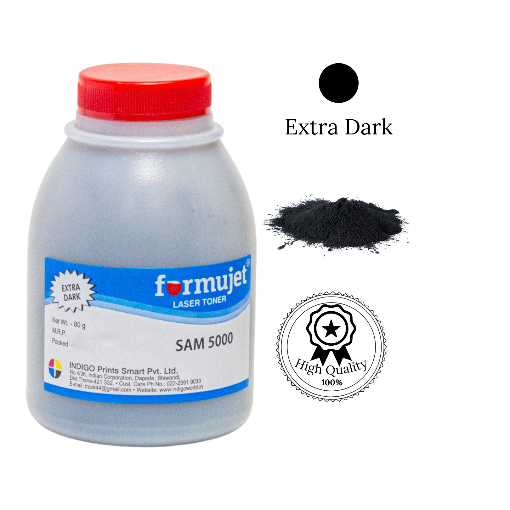 Formujet Sam 5000 Toner Powder 80g - High Density, Dark Color, Crisp Prints | Compatible With Samsung Laser Printers For Higher Page Yield