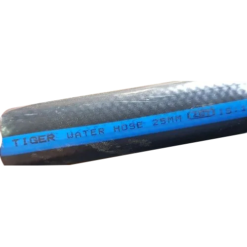 Tiger Thermoplastic Water Hose - Industrial Use, 100mm Length, Black Round Design | Durable, Versatile in Various Sizes