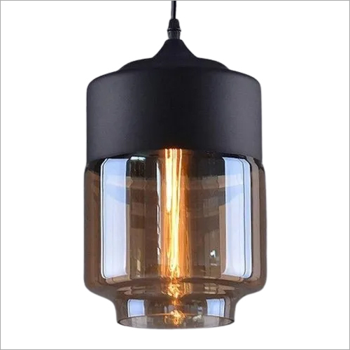 क्रिस्टल हनी ब्लैक ड्रम शेप्ड ग्लास हैंगिंग