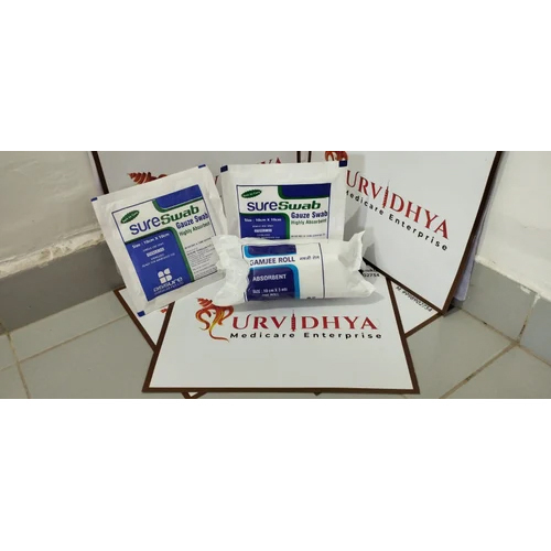 व्हाइट स्टेराइल गौज़ स्वाब