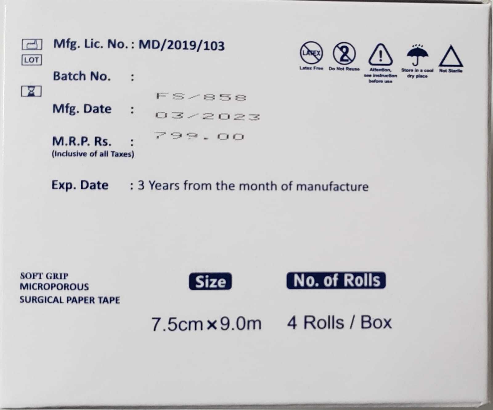 White Soft Grip Paper Tape