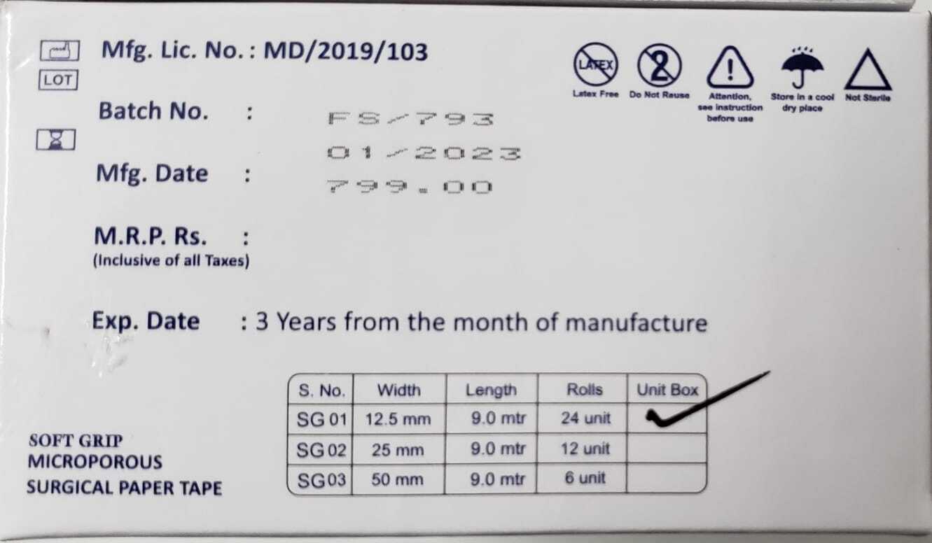 White Soft Grip Paper Tape