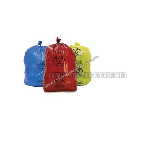 Disposable Biohazard Bags - Puncture Resistant Plastic, Various Sizes Available, Red, Blue, Yellow Options for Easy Identification