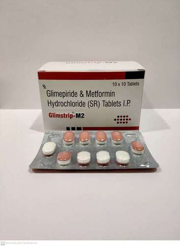 Glimepiride Metformin टैब Glimstrip-m2