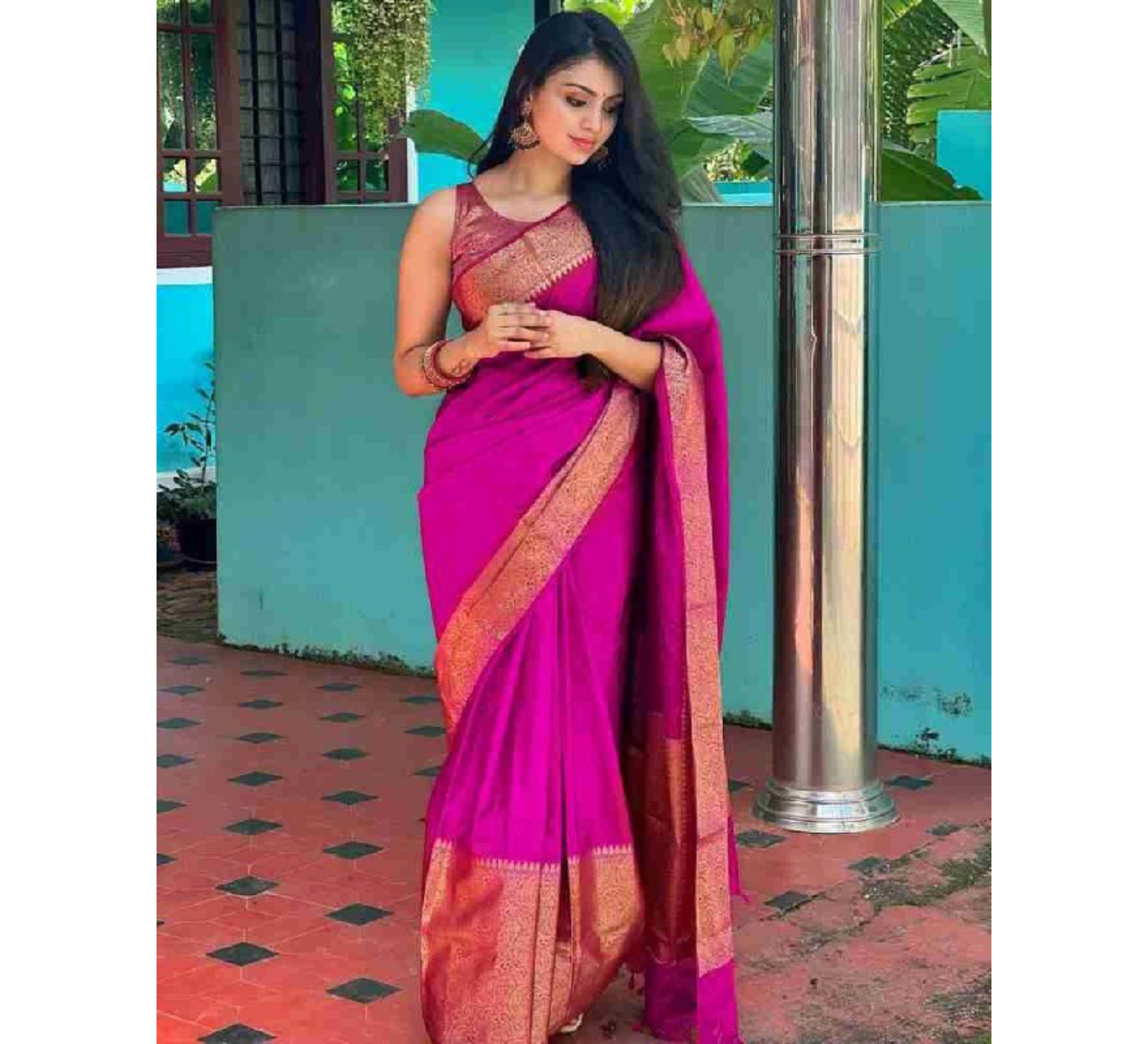 Yaati Soft Lichi Silk Saree