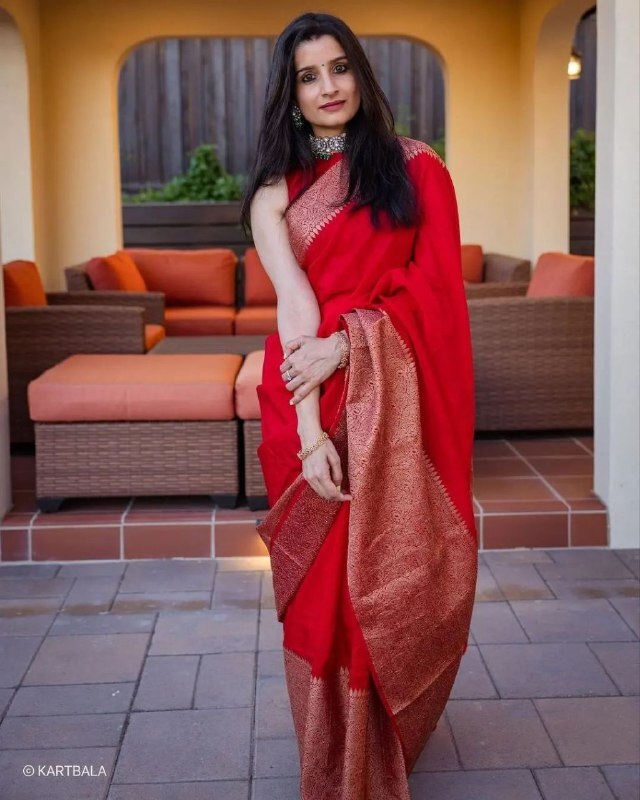 Yaati Soft Lichi Silk Saree