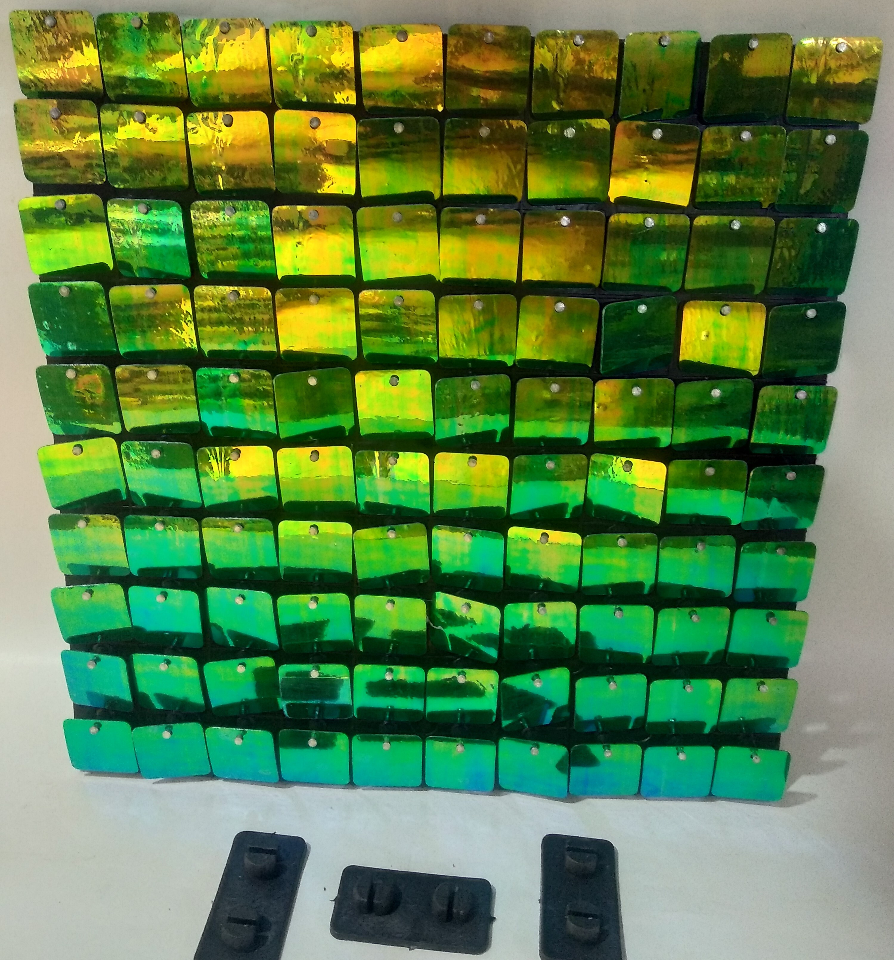Sequin Panel - 30mm Square, Durable Plastic With 3mm Hole, Sturdy Silver Color | Custom Color Options, Special Connectors, Extra Sequins Included