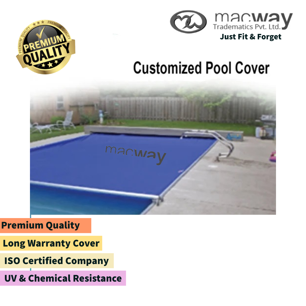 Pool Cover Reel - Pvc Standard Size, Blue Rectangular Design For Swimming Pool Protection