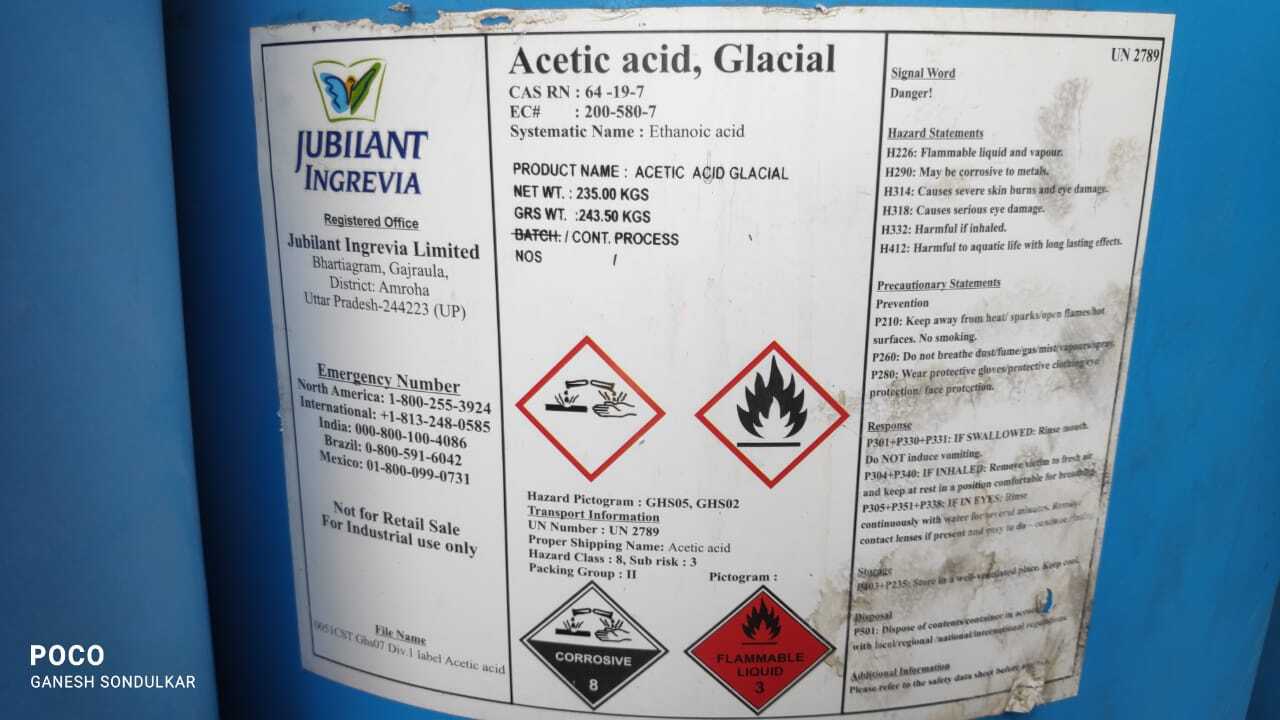Glacial Ethanoic Acid - Application: Industrial