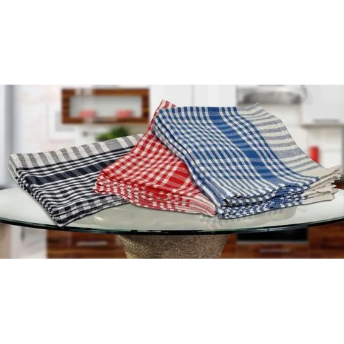 Kitchen Towel - 100% Cotton, 250-350 Gsm | White-red, Eco-friendly, Quick Dry, Highly Absorbent, Soft Touch, Multi-purpose Kitchen Essential