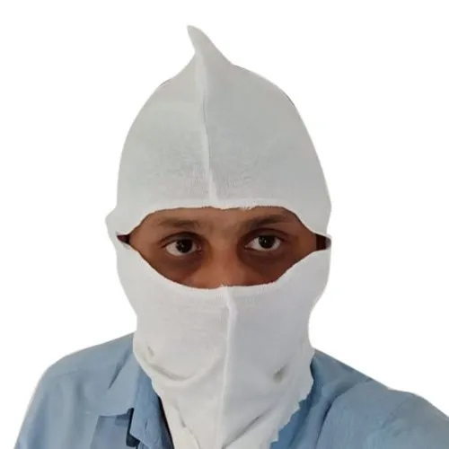 Head Cotton Spray Sock - Cotton, 18x8.5 Inch With 4 Inch Opening | Breathable, Washable, Unisex In White, Black & Off White