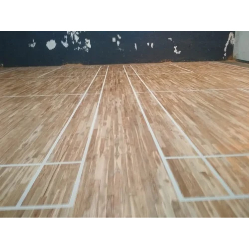 Sports Teak Wooden Flooring - Teak Wood Width 50-90 Mm Thickness 21 Mm | Customized Shape Rich Brown Finish