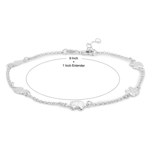 Playful Dolphin Silver Anklet Size: Customized