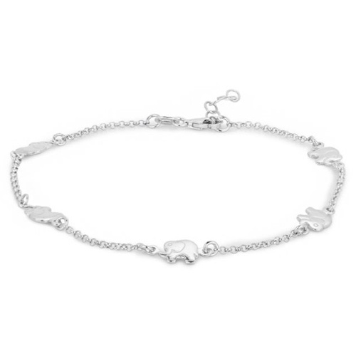 Playful Dolphin Silver Anklet Size: Customized