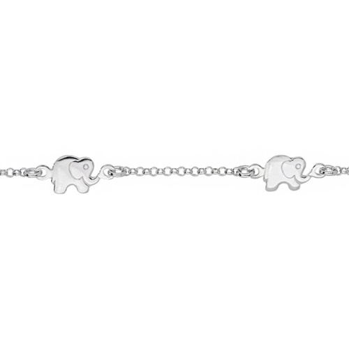Lucky Elephant Charm Silver Anklet Size: Customized