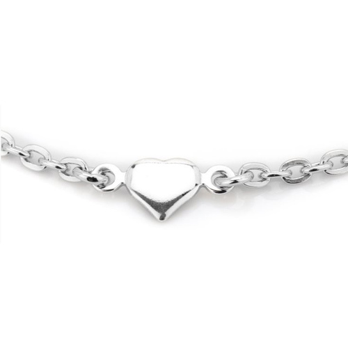 Puffed Heart Silver Anklet Size: Customized