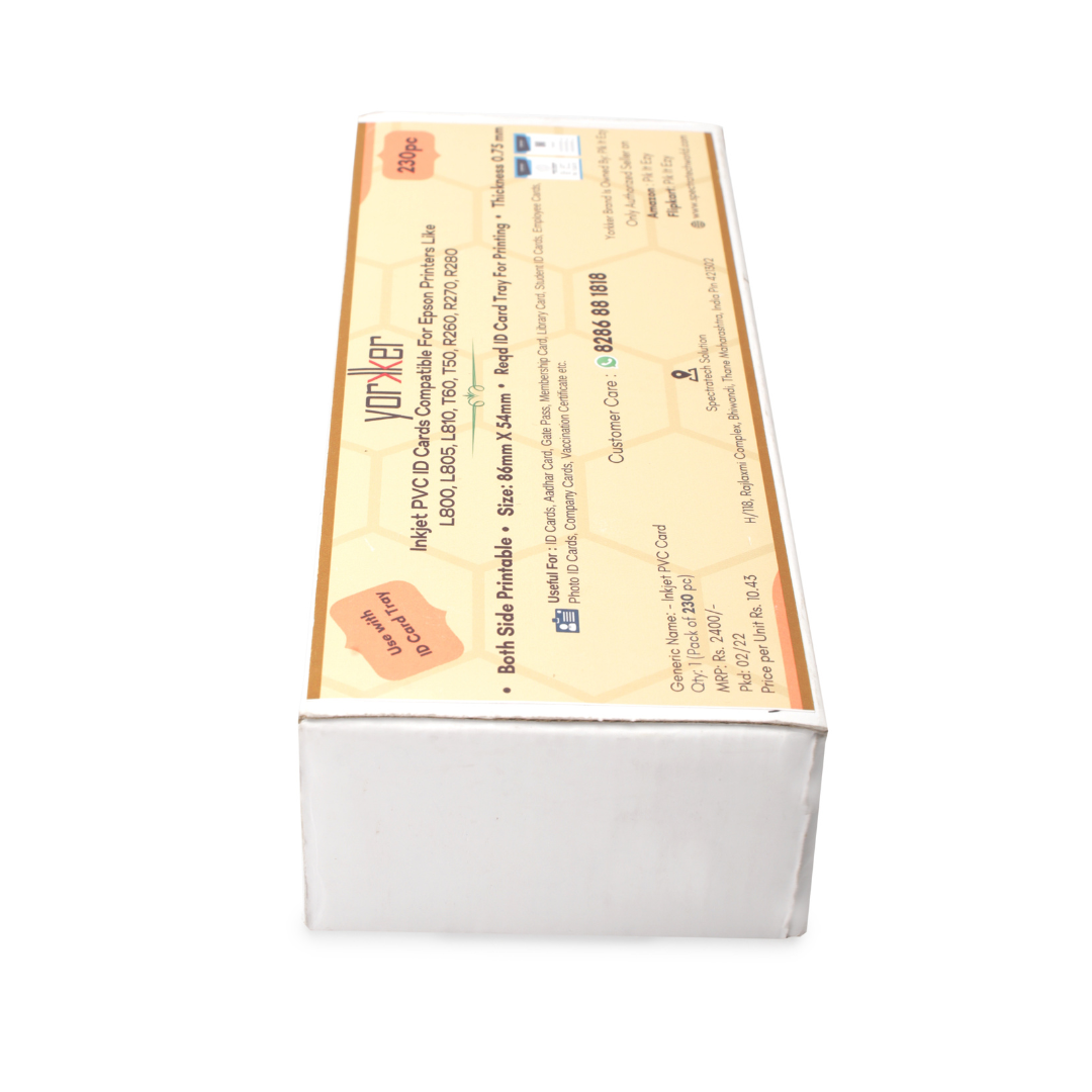 Yorkker Inkjet Id Cards (Pack Of 230) For Epson Printers
