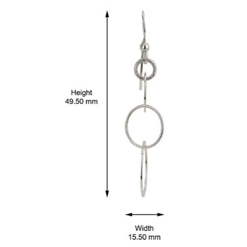 Dangling Multi-link Hanging Silver Earrings Gender: Women