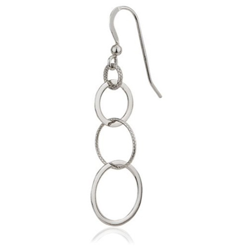 Dangling Multi-link Hanging Silver Earrings Gender: Women