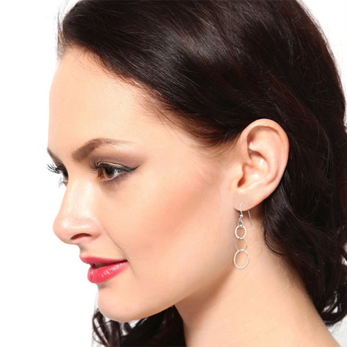 Dangling Multi-link Hanging Silver Earrings Gender: Women