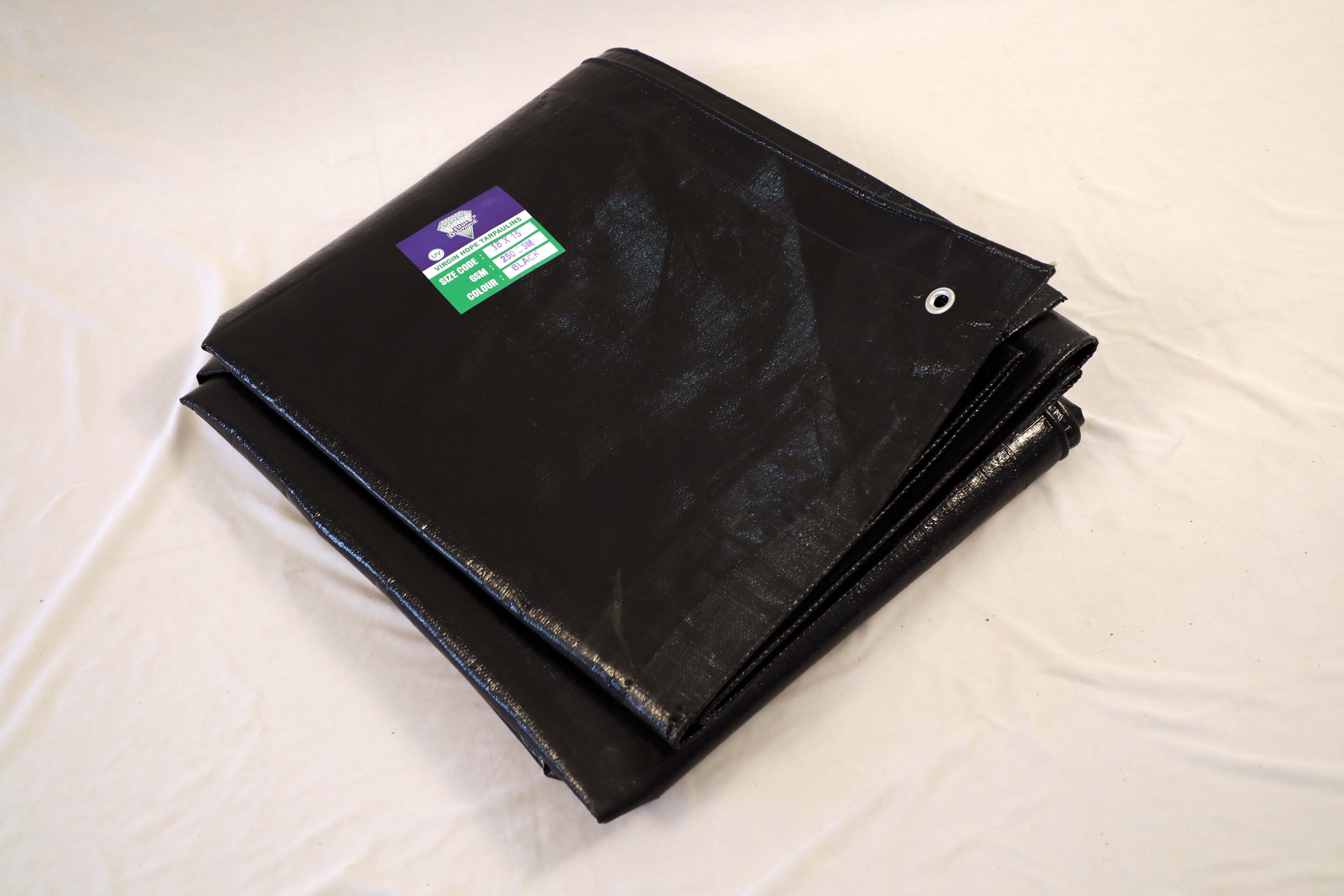 Black Hdpe Laminated Fabric - 50 M Length, 120 Gsm | For Wrapping Tyres And Metallic Coils, Stain Resistant, Plain Pattern