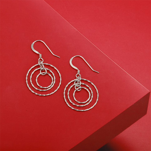 Vanbelle Graduated And Circle-in-circle Silver Earrings Gender: Women