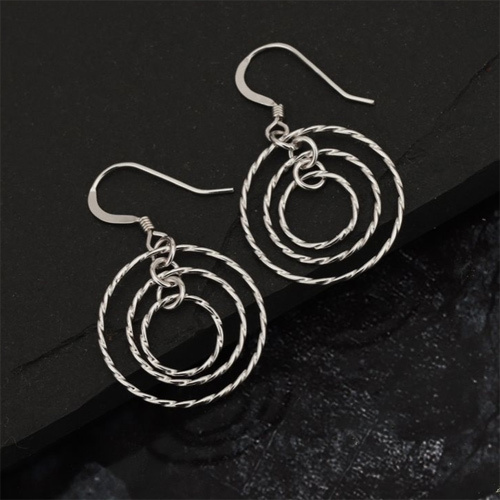Vanbelle Graduated And Circle-in-circle Silver Earrings Gender: Women