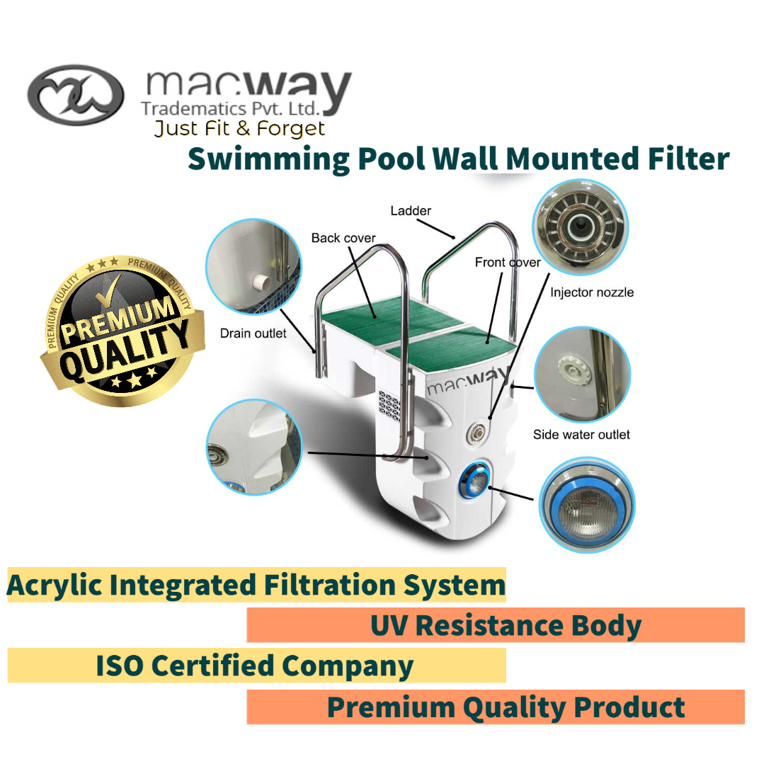 White With Green Swimming Pool Wall Hanging Filter